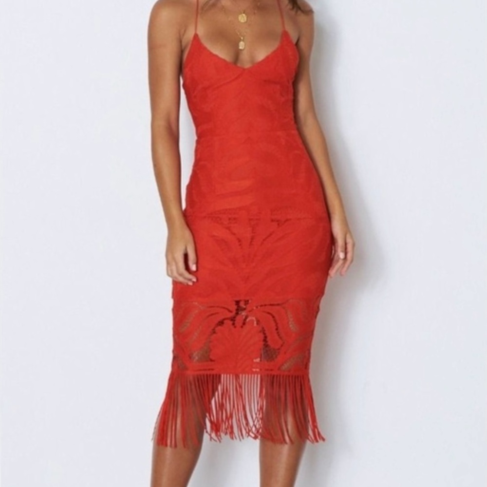 White Fox Boutique Khaleesi Dress in Cherry